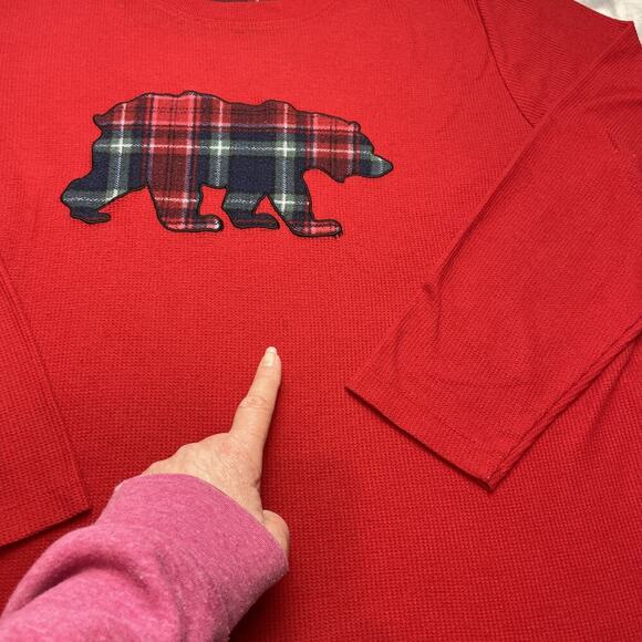 Eddie Bauer Moose Pajamas 2 Pc Set Womens XL Red Plaid Cabin Holiday Christmas - Picture 11 of 12